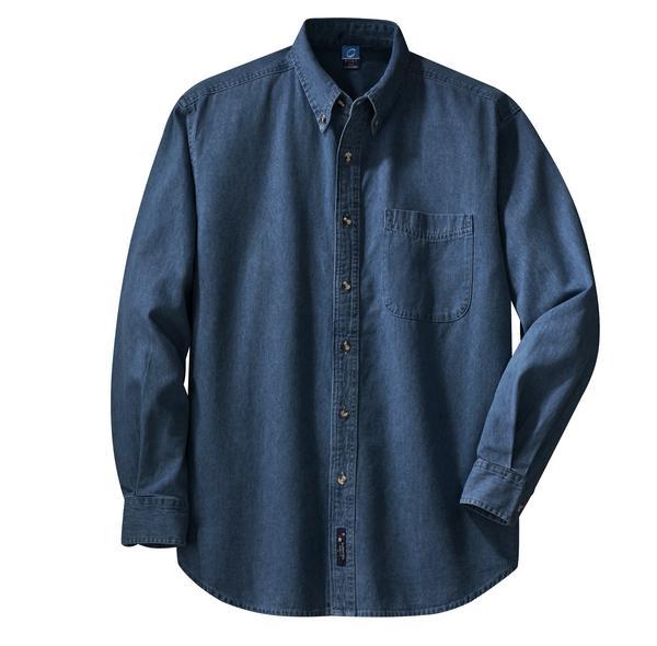 dark blue denim shirt mens